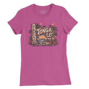 Tonga Lei Tiki Bar Womens T-Shirt — Berry