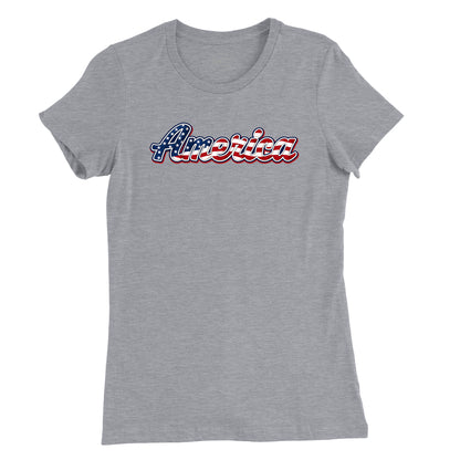 America Old Glory Script Womens T-Shirt