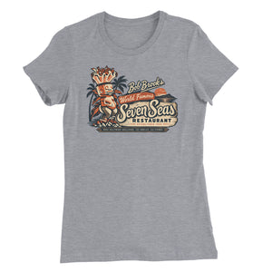 The Seven Seas Tiki Bar Womens T-Shirt — Heather Grey