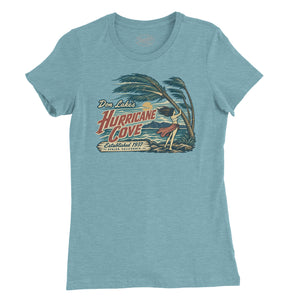 Hurricane Cove Tiki Bar Womens T-Shirt — Lagoon Blue