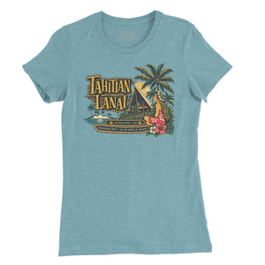 Tahitian Lanai Tiki Bar Womens T-Shirt — Lagoon Blue