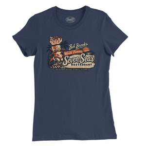 The Seven Seas Tiki Bar Womens T-Shirt — Navy