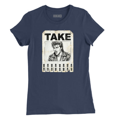 Take On Me Handbill Womens T-Shirt (Inspired by A-Ha)