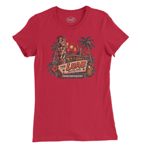 The Luau Tiki Bar Womens T-Shirt — Red