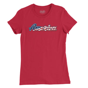 America Old Glory Script Womens T-Shirt