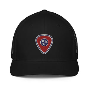 Tennessee Flag Guitar Pick Flexfit Structured Trucker